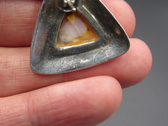 Sterling Silver Triangle Shell Inlay Earrings Vin… - image 4