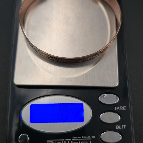 7 Inch Solid Copper Geometric Etching Cuff Bracel… - image 7