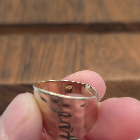 Size 10 925 Sterling Silver Solid Cool Large Hamm… - image 5