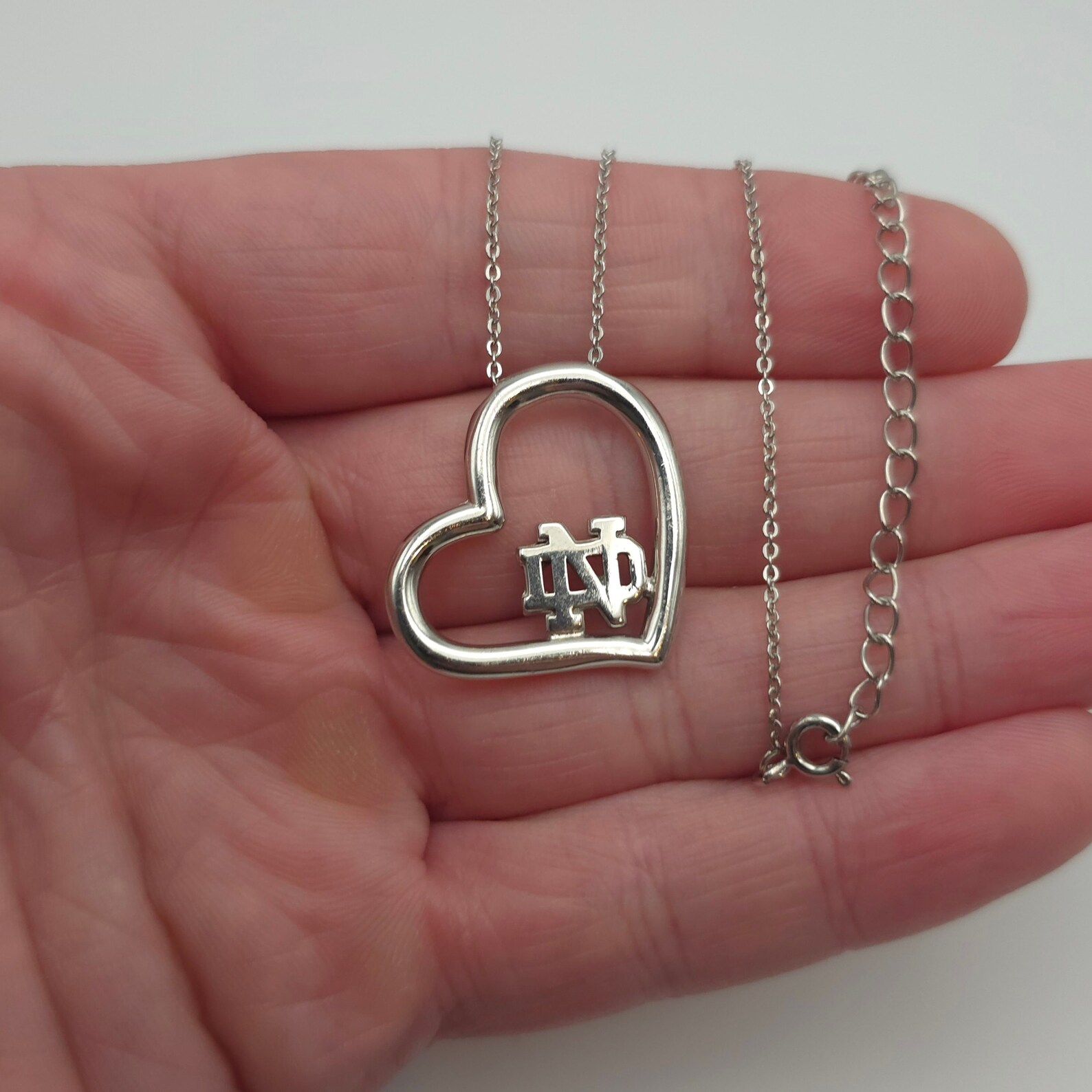 18 Inch Sterling Silver University of Notre Dame Quality Necklace A440 ...
