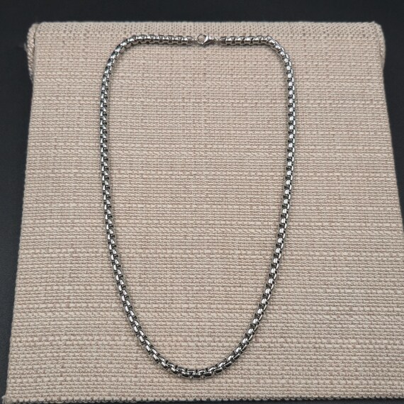 20 Inch Stainless Steel Round Box Chain Unisex Necklace B1090