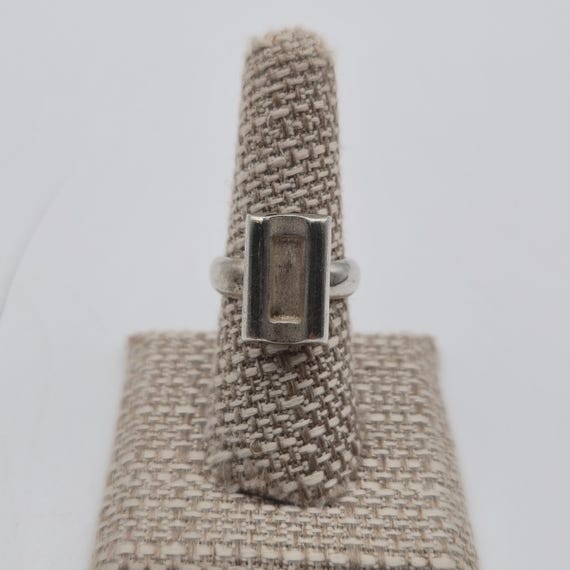 Size 7.75 Sterling Silver Solid Rectangle Shape R… - image 1