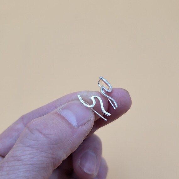 Sterling Silver Ocean Waves Small Dangle Earrings… - image 2