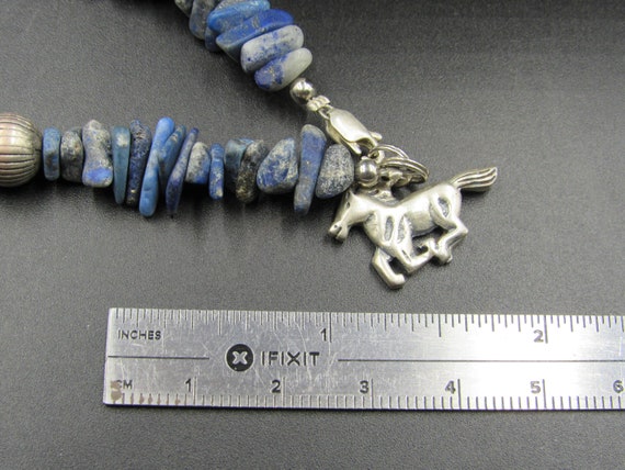 7" Sterling Silver Lapis Lazuli Stone Horse Charm… - image 7