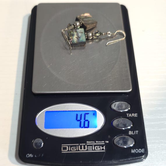 Sterling Silver Square Abalone Shell Earrings A963 - image 5