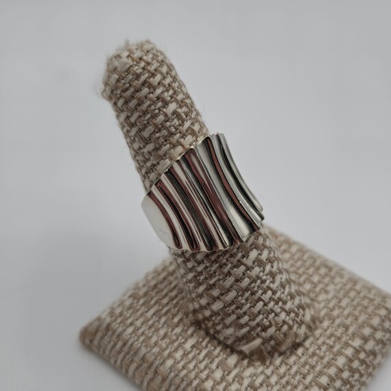 Size 7 Sterling Silver Solid Thick Quality Wide B… - image 2