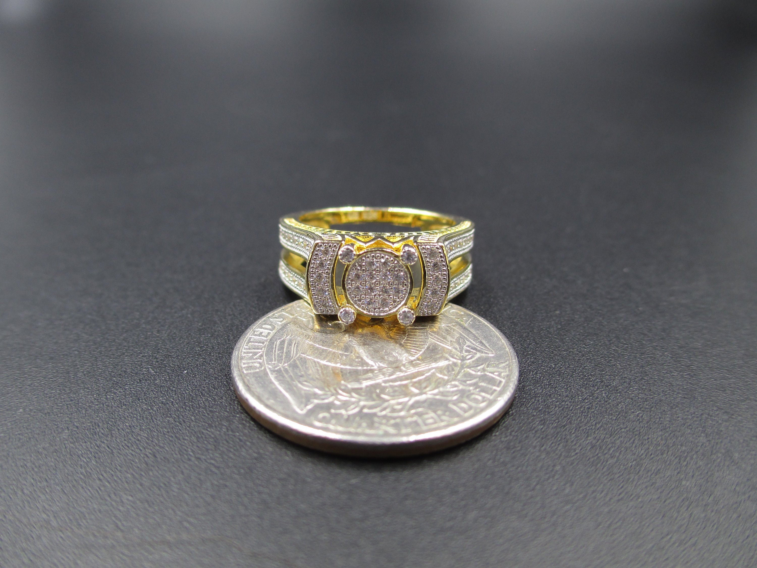 Vintage Size 6.25 925 Sterling Silver Pave Style Cubic