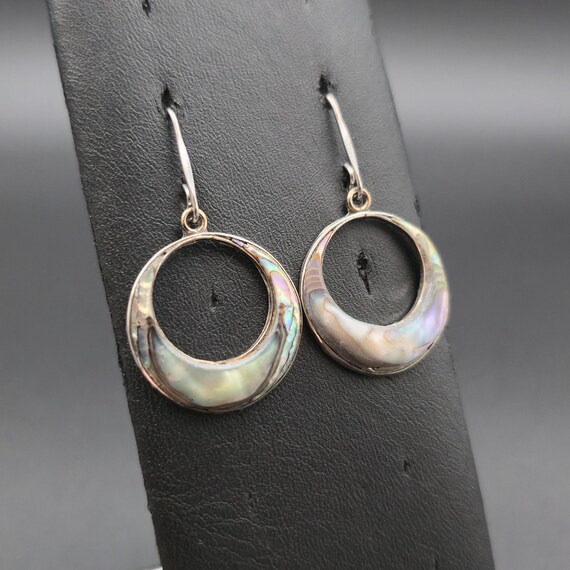Sterling Silver Abalone Shell Beach Dangle Earrin… - image 2