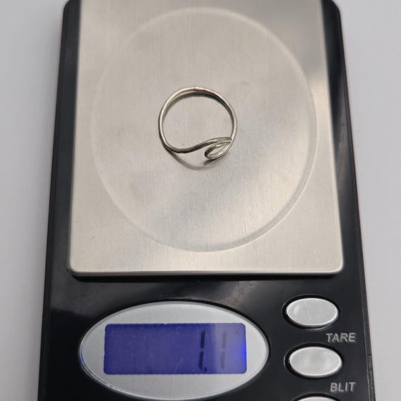 Size 8 Sterling Silver Rustic Rough Wave Ring A23… - image 6