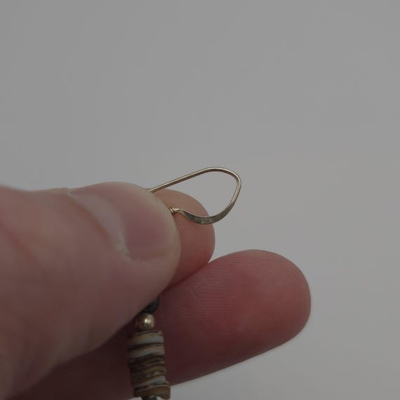 Sterling Silver Handmade Stacked Shell Earrings A… - image 4