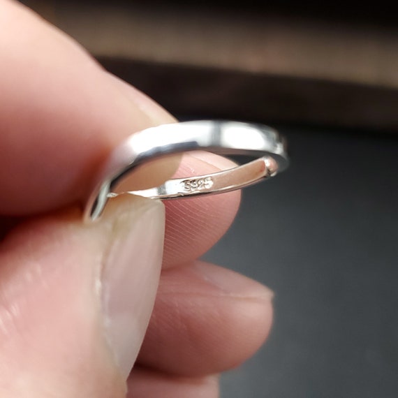 Size 3 Sterling Silver Small Solid B Shape Toe Ba… - image 3