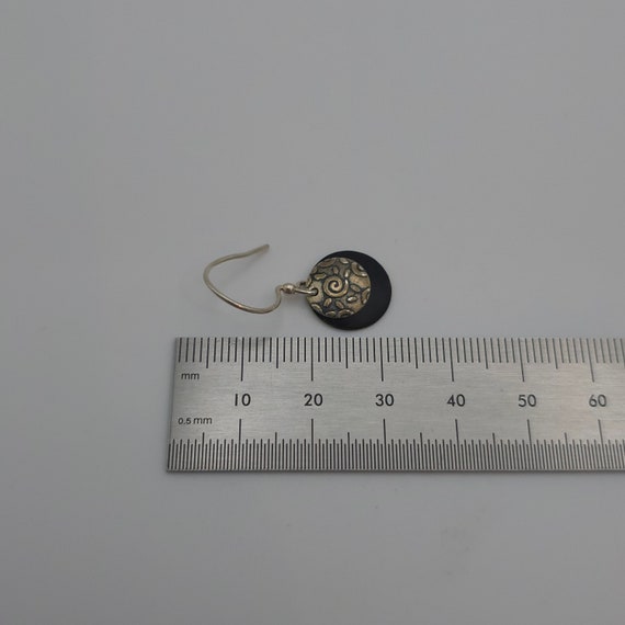 Sterling Silver Handmade Two Tone Pattern Earring… - image 4