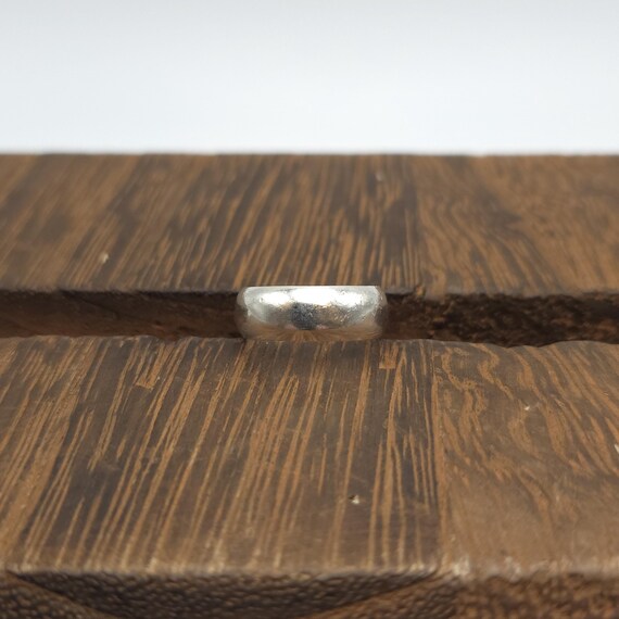 Size 6.75 Sterling Silver Worn Solid Plain Ring A… - image 1