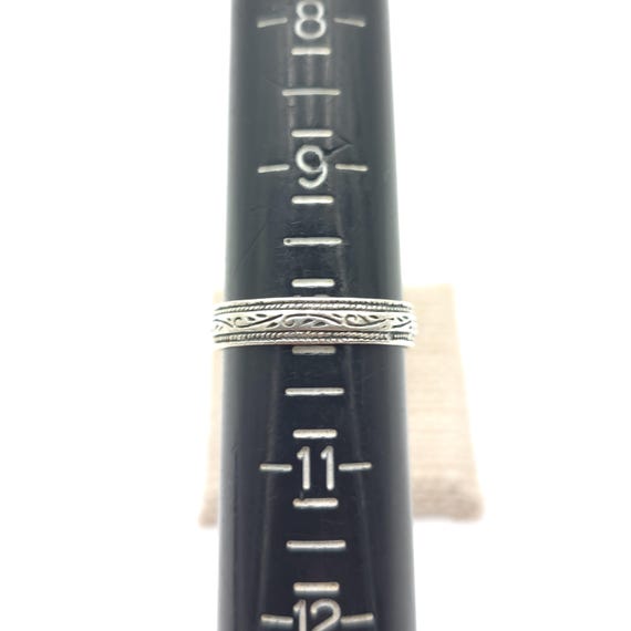 Size 10 Sterling Silver Scrolled Pattern Ring A16… - image 5