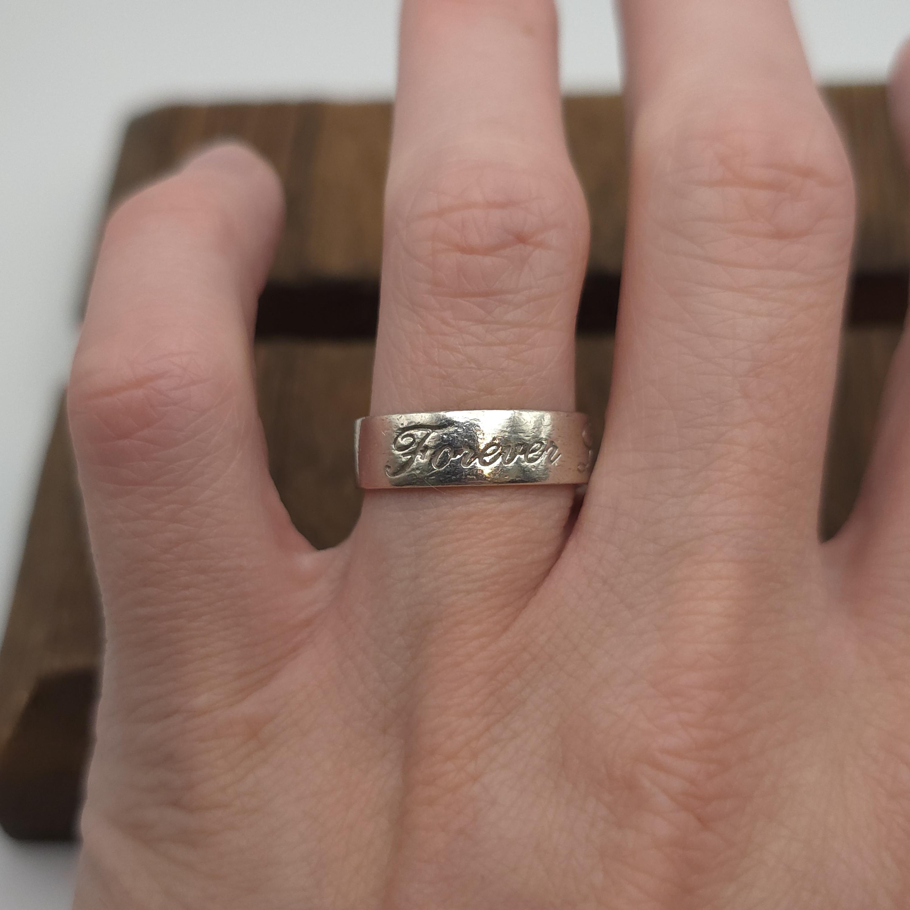 Size 8 Sterling Silver Forever Love Word Ring A932 - Etsy