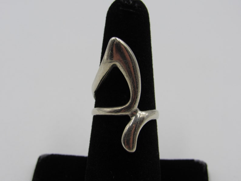 Size 6.5 Sterling Silver Odd Finger Band Ring Vintage Statement Engagement Wedding Promise Anniversary Bridal Cocktail Friendship