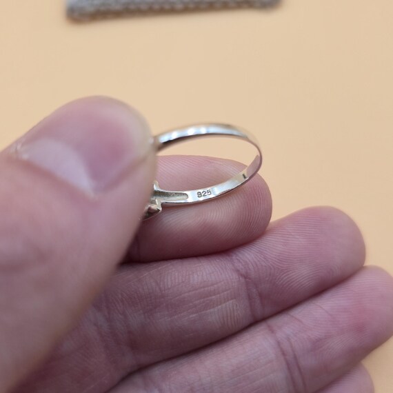 Size 8 Sterling Silver Triple Rectangle Cubic Zir… - image 5