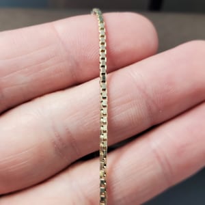 7 Inch Gold Over Sterling Silver Cool Box Chain Bracelet