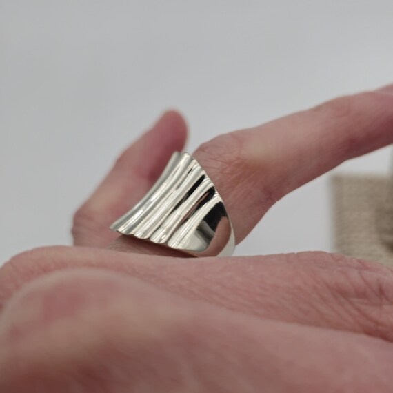 Size 7 Sterling Silver Solid Thick Quality Wide B… - image 4