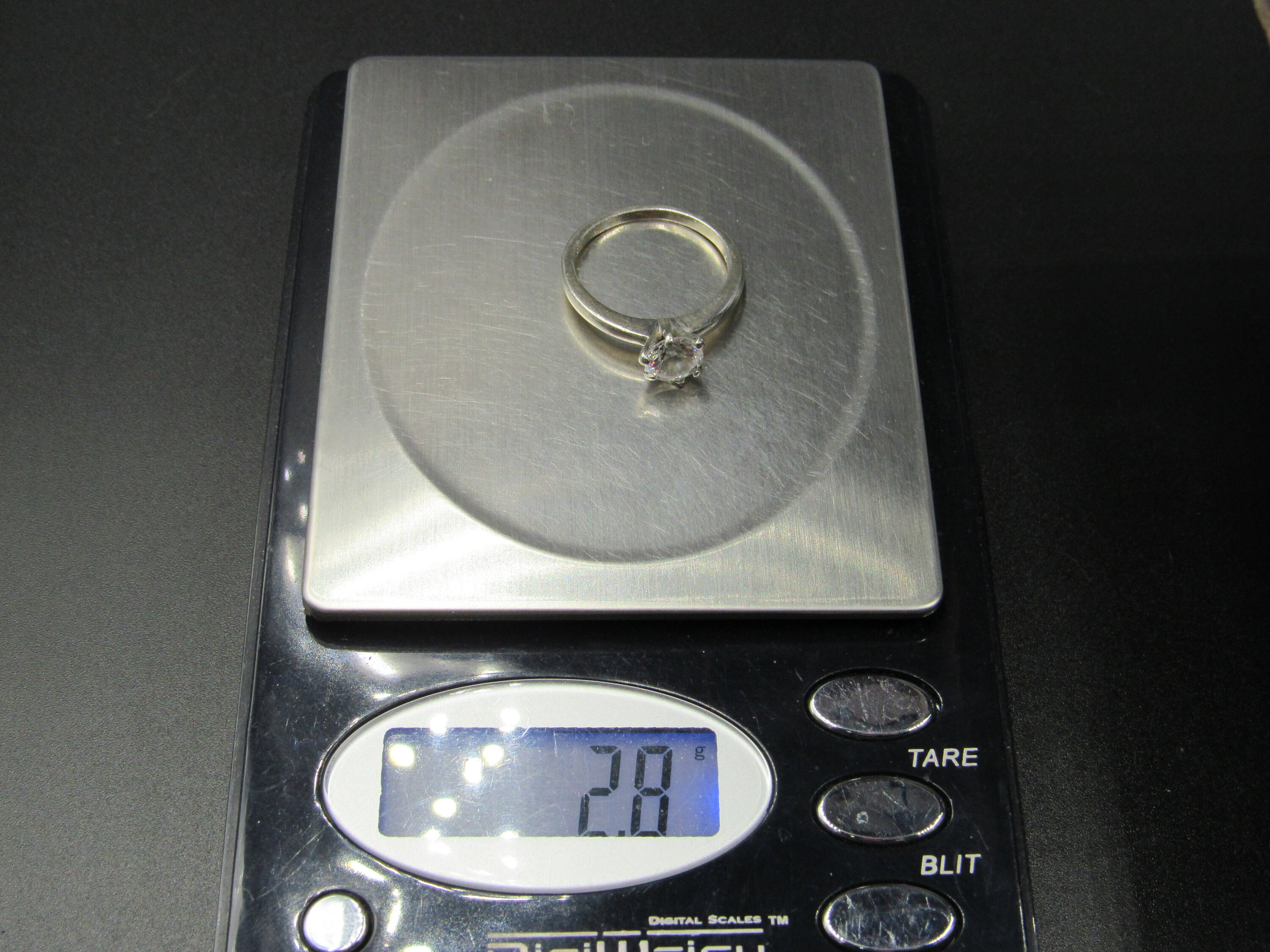 Size 7.25 Sterling Silver Original Single Cubic Zirconia