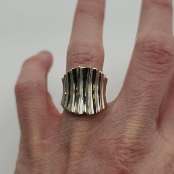 Size 7 Sterling Silver Solid Thick Quality Wide B… - image 3