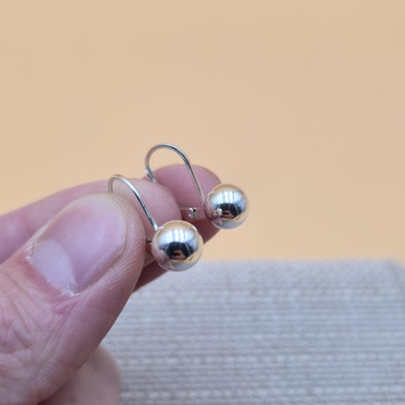 Sterling Silver Bright Orb Style Dangle Earrings … - image 2