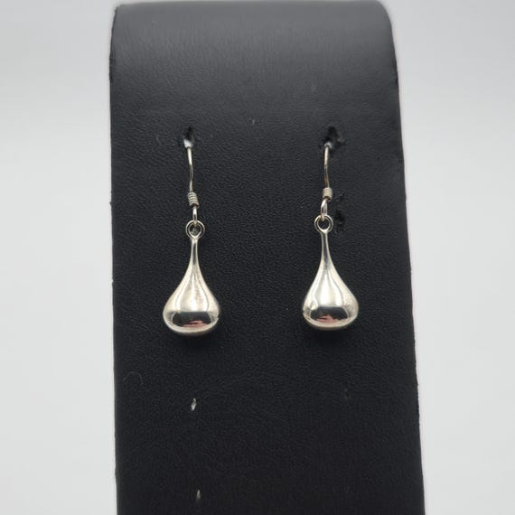 Sterling Silver Rustic Simple Shape Dangle Earrin… - image 1