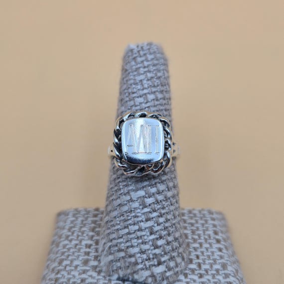 Size 7 Sterling Silver Alpha Lambda Pi Band Ring … - image 2