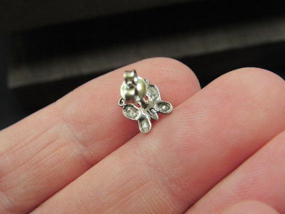 Sterling Silver Tiny Rustic Butterfly Stud Earrin… - image 4