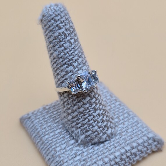 Size 8 Sterling Silver Triple Rectangle Cubic Zir… - image 2