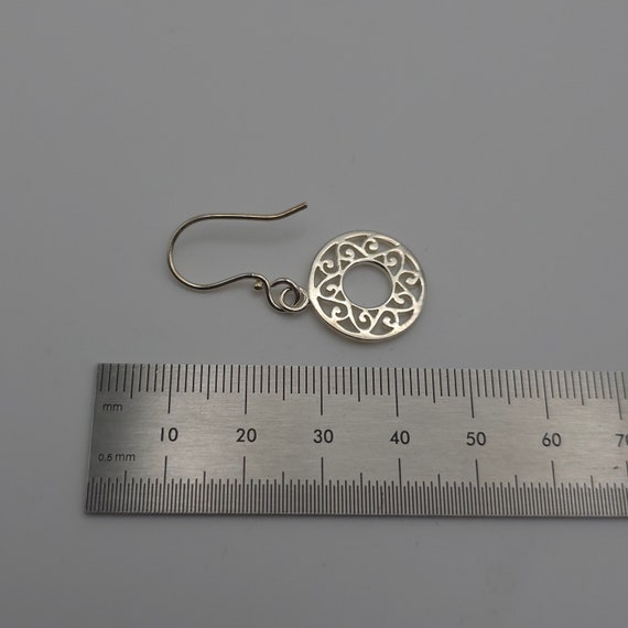 925 Sterling Silver Unique Pattern Round Earrings… - image 5
