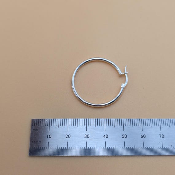 Sterling Silver Simple Hoop Earrings A4960 View 4