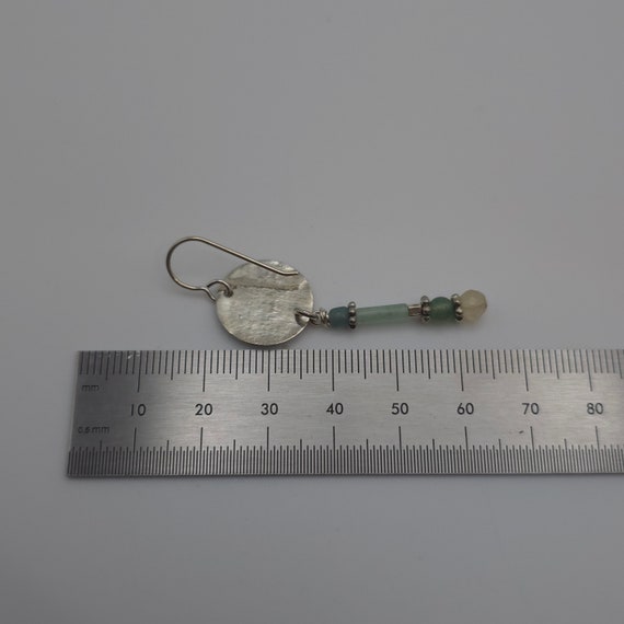 925 Sterling Silver Hammered Nephrite And Chrysop… - image 4