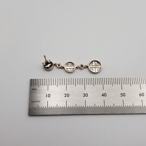 925 Sterling Silver Cute Asian Theme Dangle Earri… - image 5