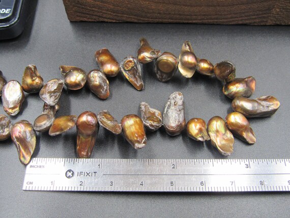 18" Sterling Silver Rough Brown Shell Necklace Vi… - image 4