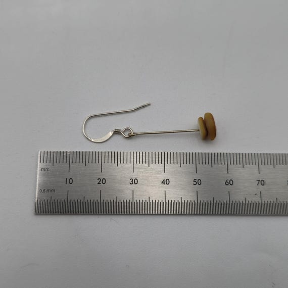 Sterling Silver Bar Style Shell Dangle Earrings A… - image 4