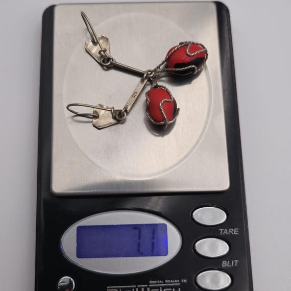 Sterling Silver Rustic Handmade Long Unique Earri… - image 6