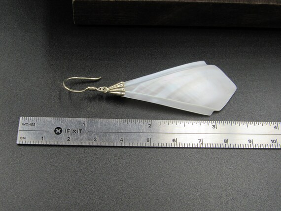 Sterling Silver Stunning Shell Dangle Earrings Vi… - image 5