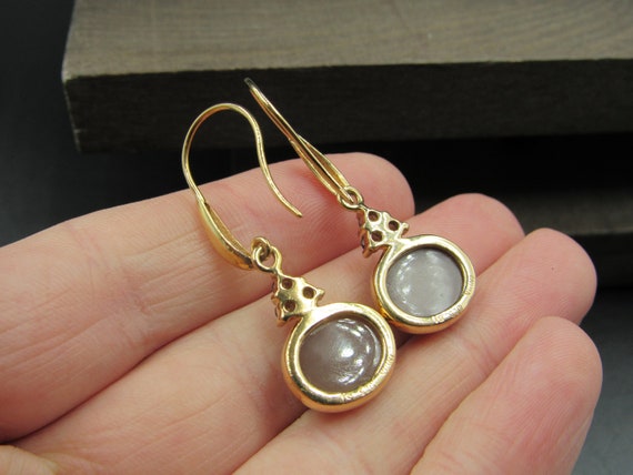 Sterling Silver Garnet & Brown Stone Gold Plated … - image 4