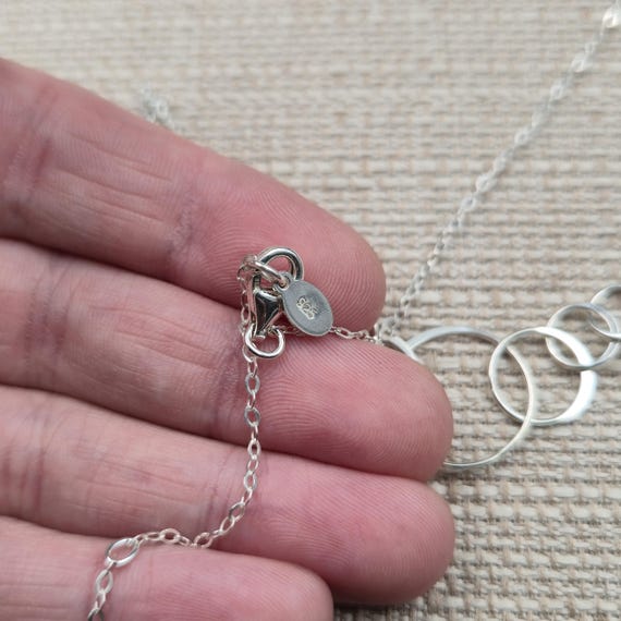 20 Inch Sterling Silver Interlocking Circles Chai… - image 4