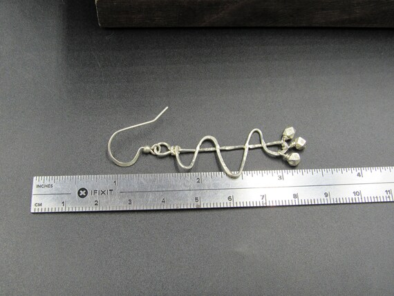 Sterling Silver Abstract Handmade Unique Dangle E… - image 4