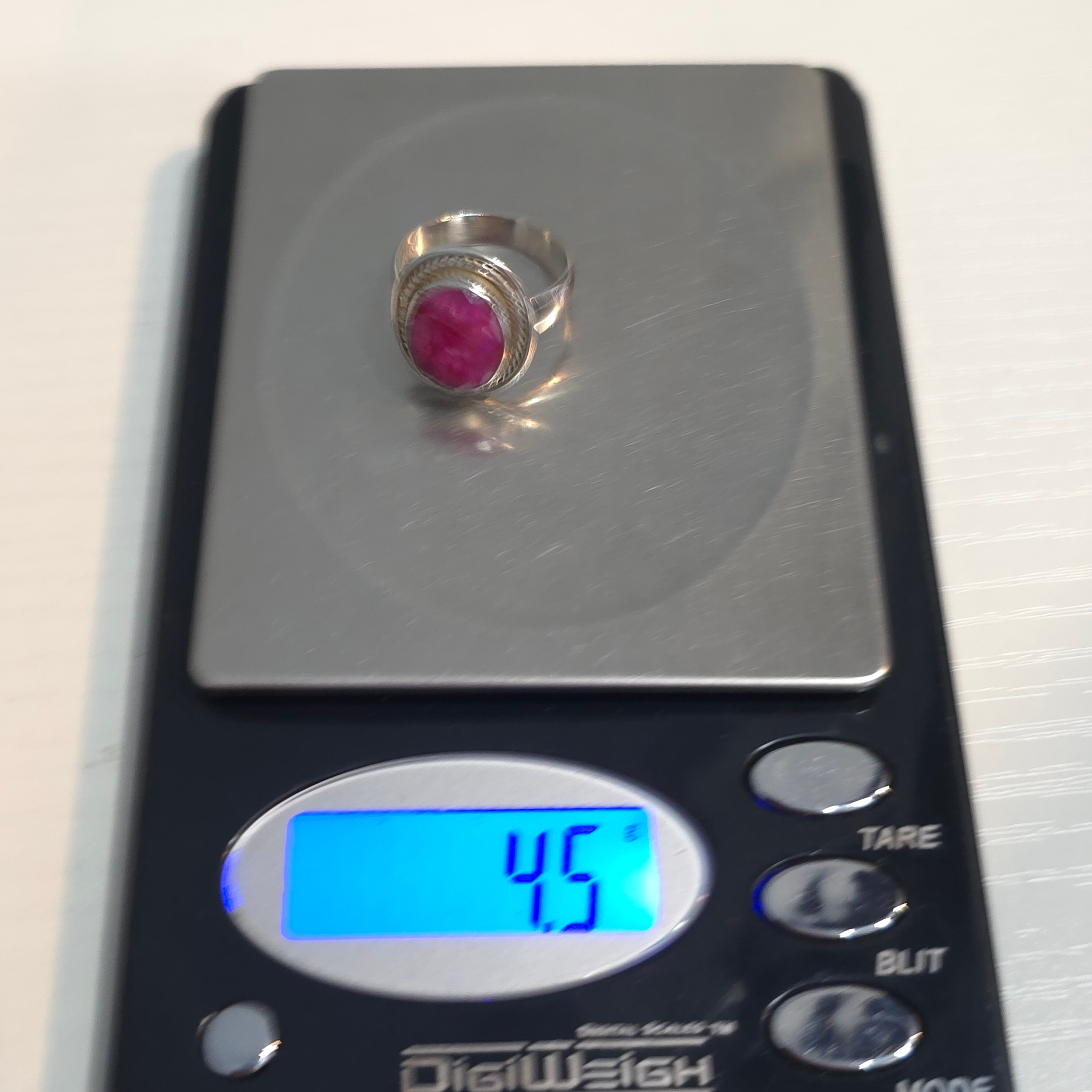 Size 7 Sterling Silver Faceted Rough Ruby Stone Ring A474 - Etsy