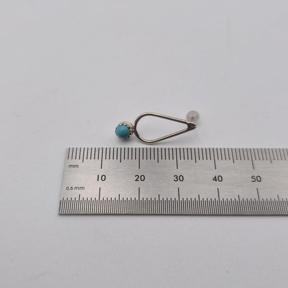 Sterling Silver Blue Stone Rustic Dangle Earrings… - image 5