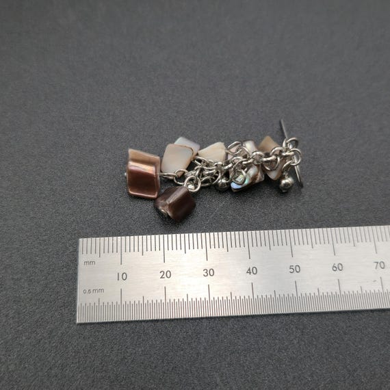 Silver Plated Over Copper Dark Shell Cluster Earr… - image 4