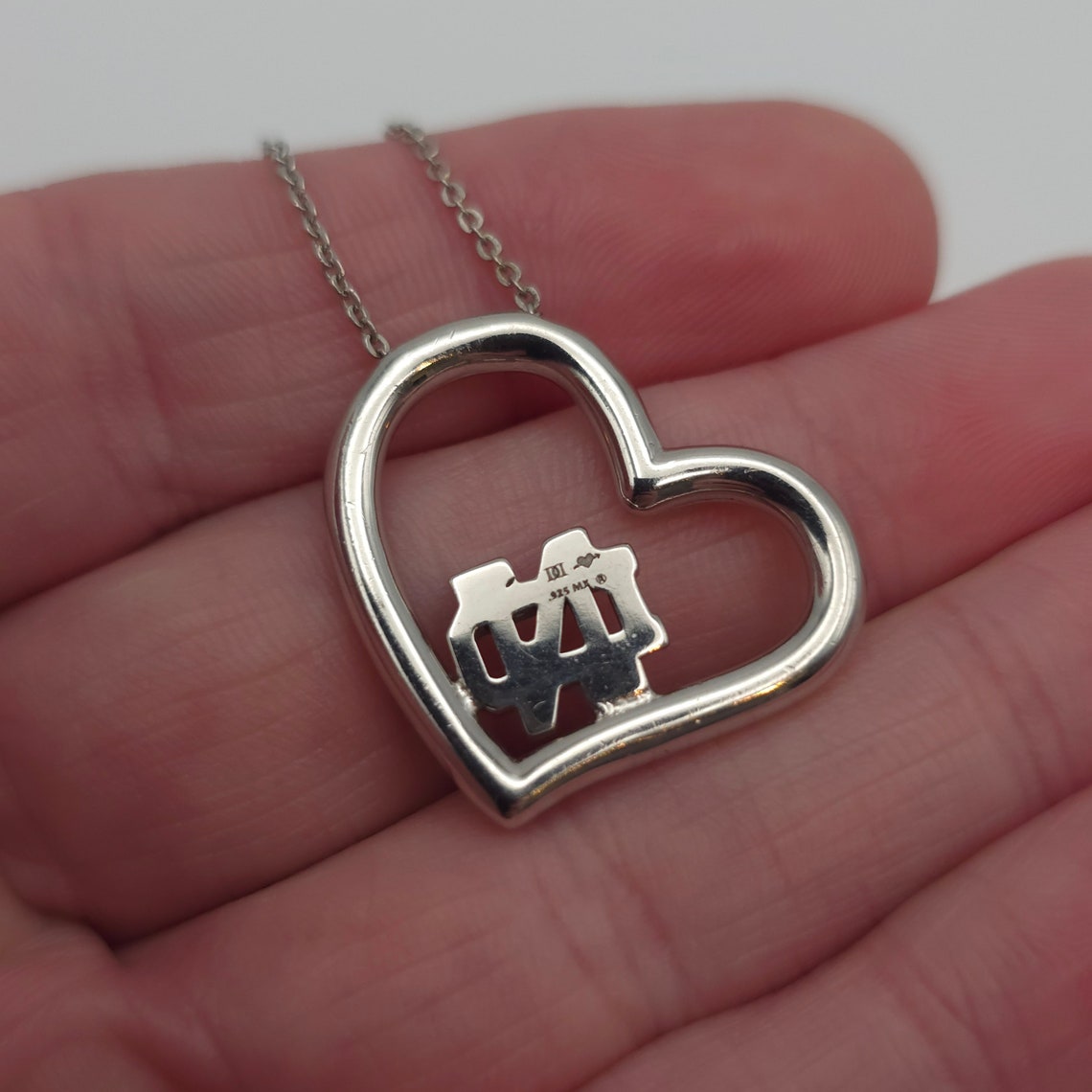 18 Inch Sterling Silver University of Notre Dame Quality Necklace A440 ...