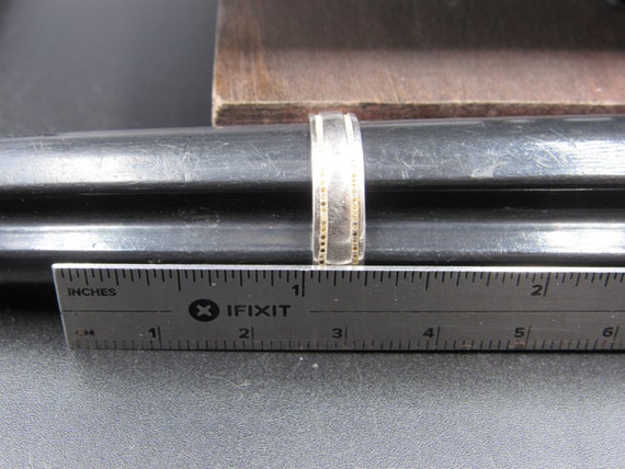 Size 9 Sterling Silver Cool Simple Pattern Unisex… - image 5