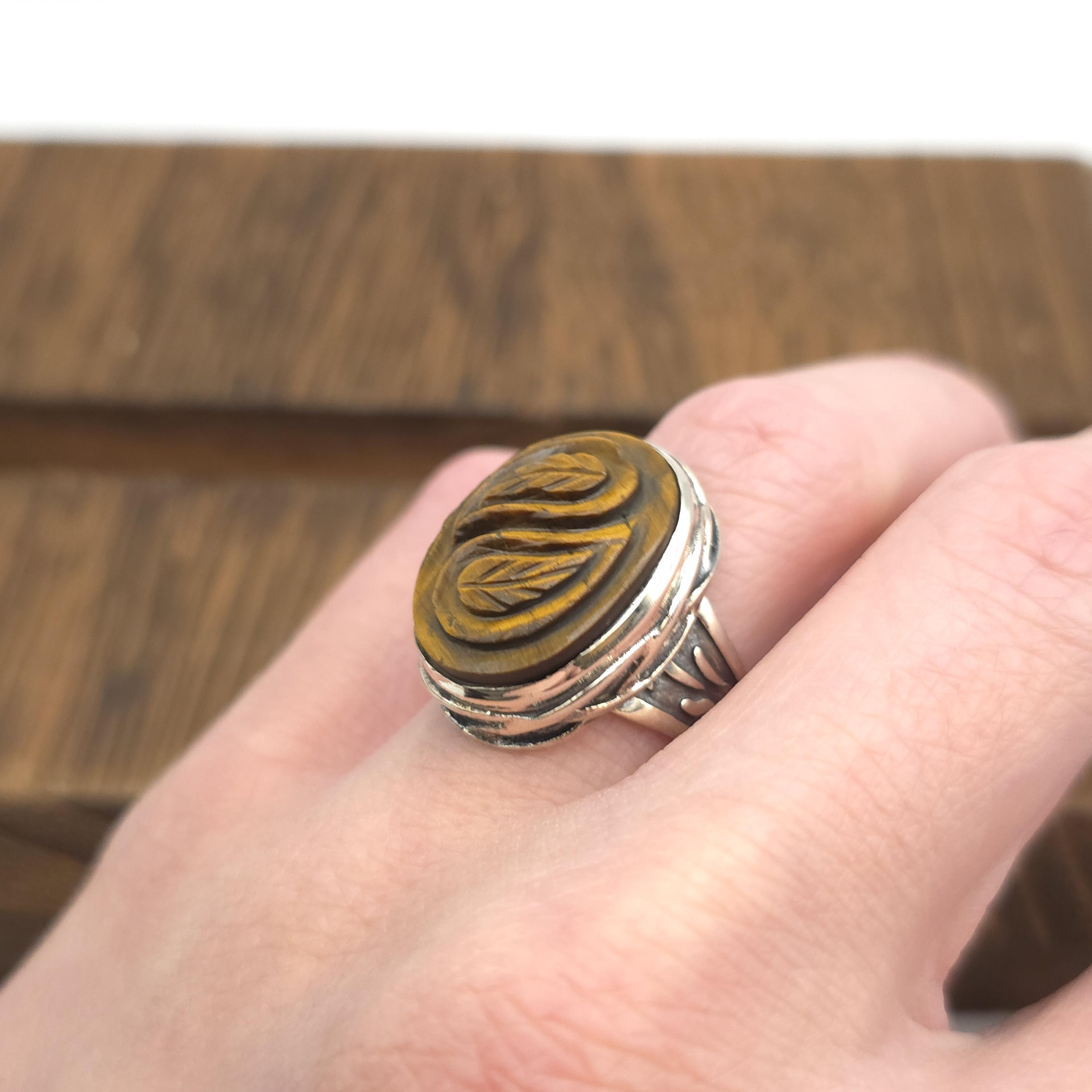 Silver Ring with Tiger Eye