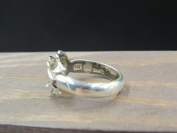 Size 5.75 Sterling Silver Rustic Leaf Design Band… - image 5