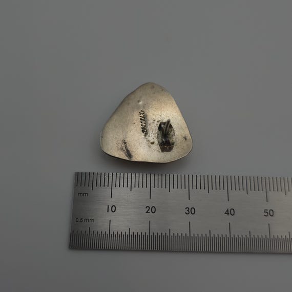 Sterling Silver Unique Pattern Heavy Triangle Ear… - image 5