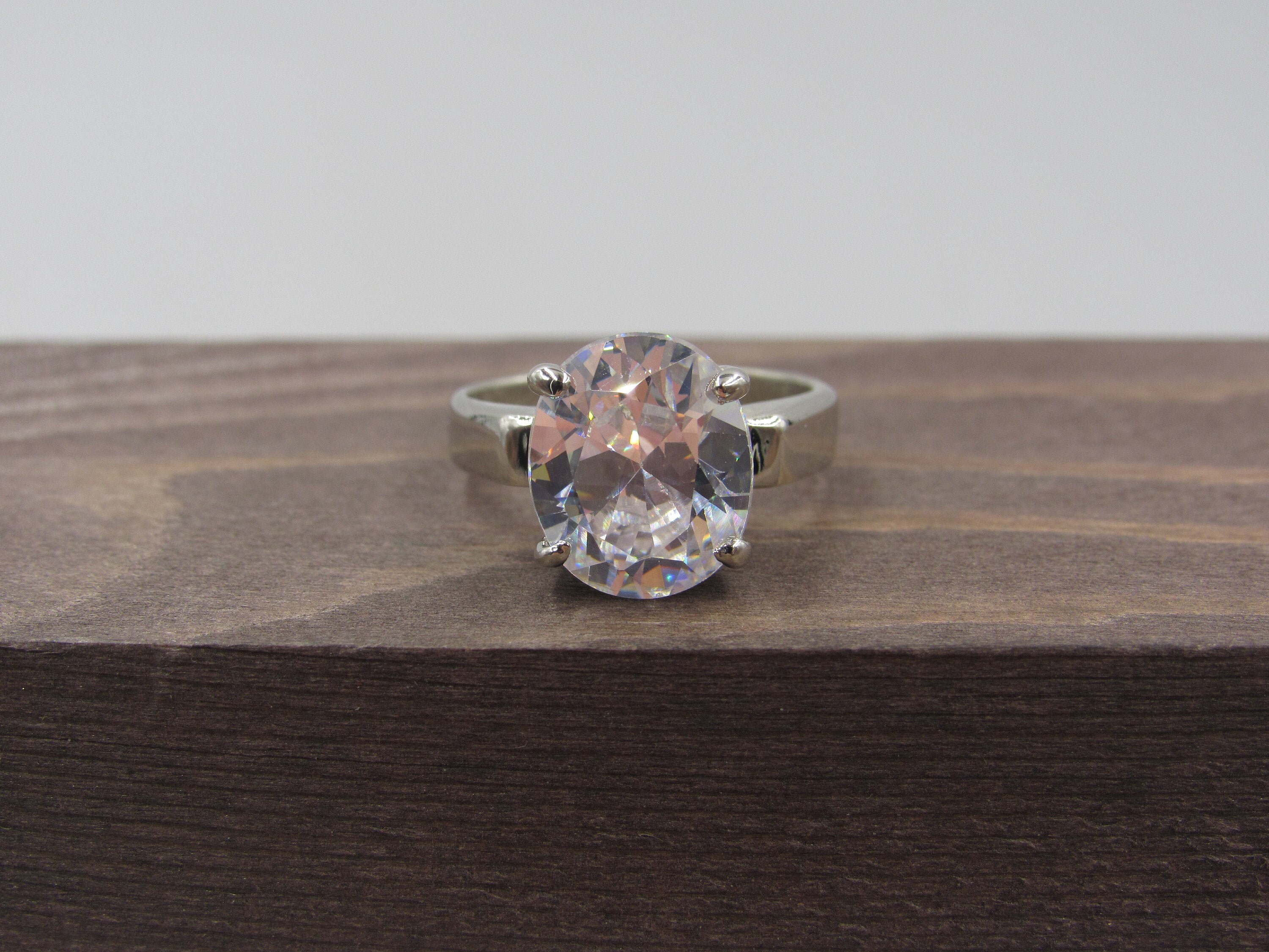 リチャード　ジノリ　指輪 Size 7.25 Sterling Silver Clear CZ Diamond Band Ring Vintage